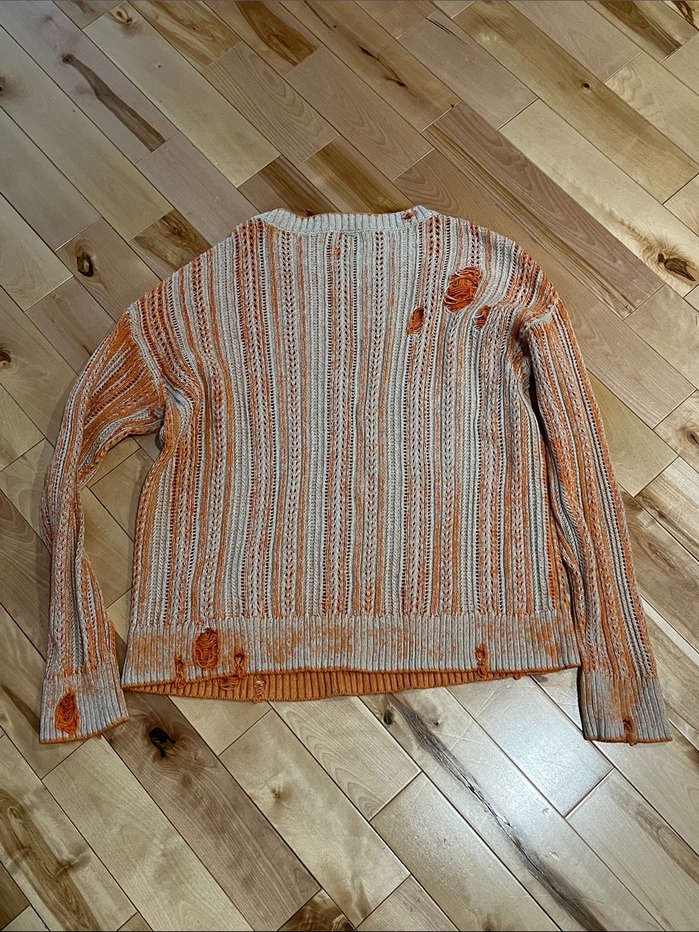 Joelle Distressed Knit Sweater – Size Medium – Boho Chic - Picture 5 of 6